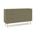 Zöld matt komód 140x81x40 cm Campus – Marckeric