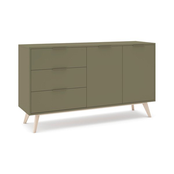 Zöld matt komód 140x81x40 cm Campus – Marckeric