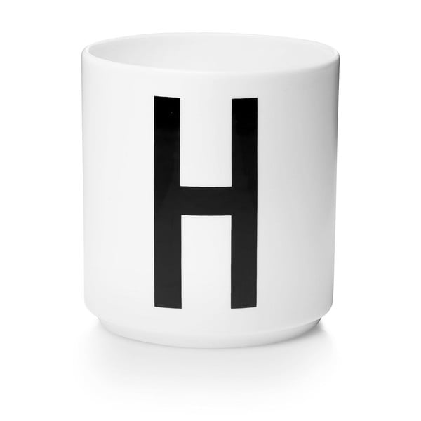 Personal H fehér porcelánbögre - Design Letters
