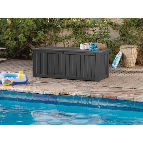 Antracitszürke műanyag kerti tárolódoboz Rockwood – Keter-image-3