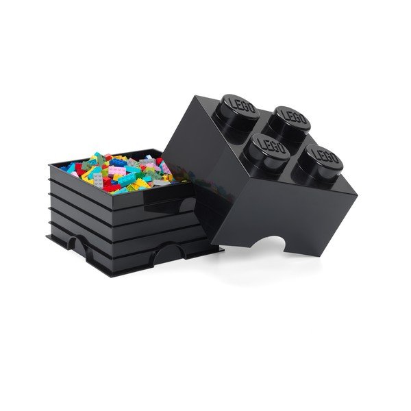 Négyszögletes fekete tárolódoboz - LEGO®-image-2