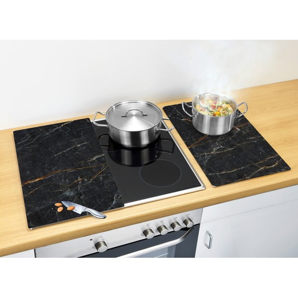 Edzett üveg tűzhely fedőlap szett 2 db-os 52x30 cm Marble – Allstar-image-1