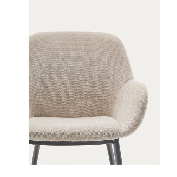 Krémszínű kárpitozott étkezőfotel Konna – Kave Home-image-1