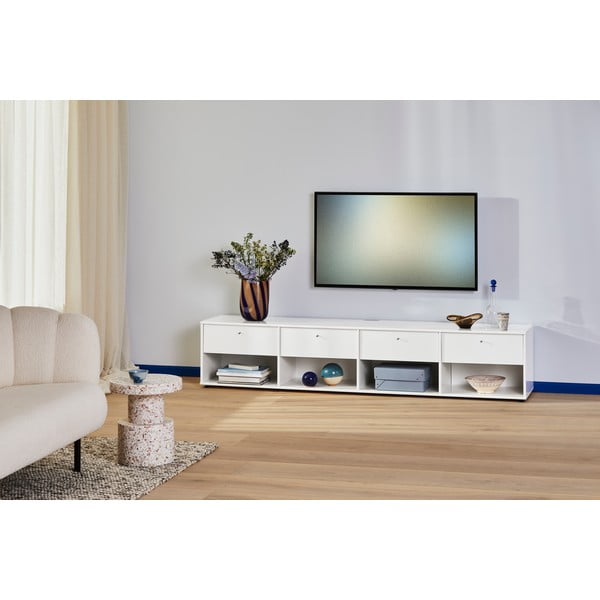 Fehér TV-állvány 214x45 cm Mistral – Hammel Furniture-image-4