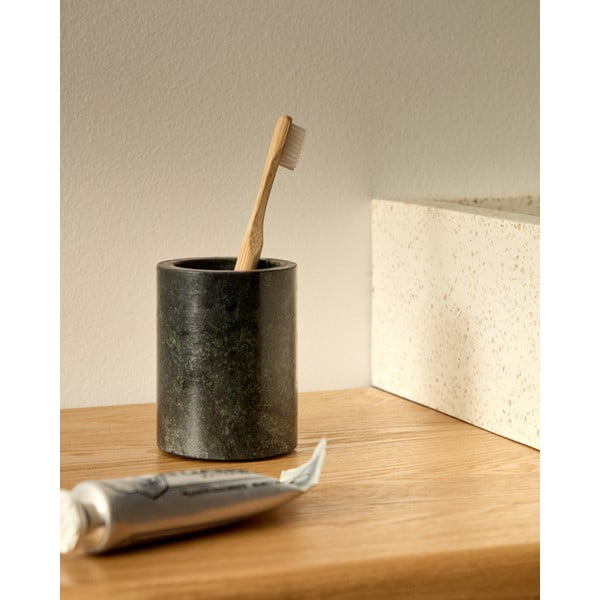 Sötétzöld márvány fogkefetartó pohár Elenei – Kave Home-image-1