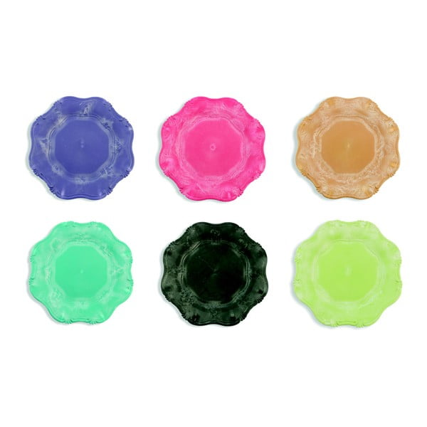 Hippy 6 darabos színes műanyag tányérkészlet, Ø 33 cm - Villa d'Este