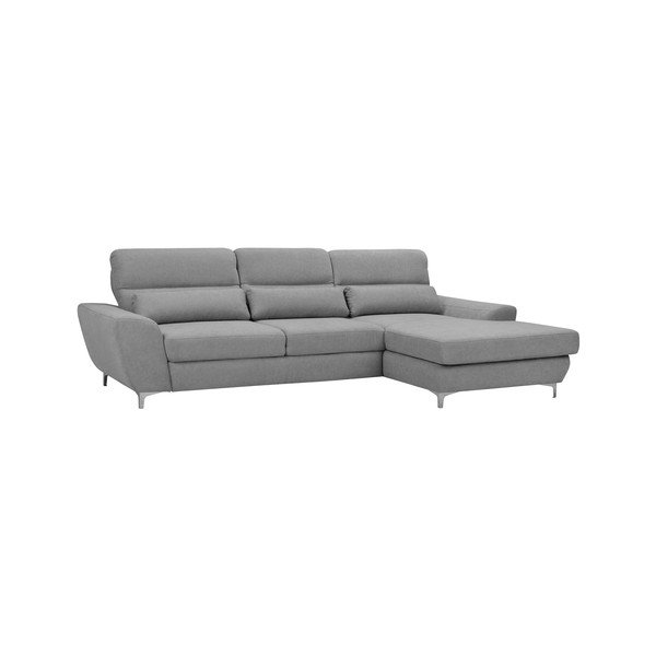 Omega világosszürke kinyitható sarokkanapé, jobb oldali - Windsor & Co Sofas-image-1