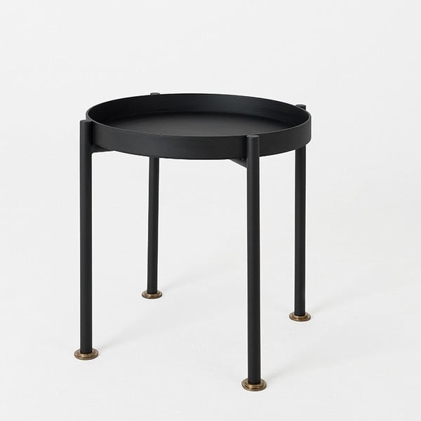 Hanna fekete tárolóasztal, ⌀ 40 cm - Custom Form