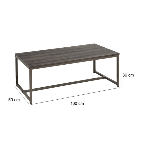 Barna dohányzóasztal 50x100 cm – Casa Selección-image-3