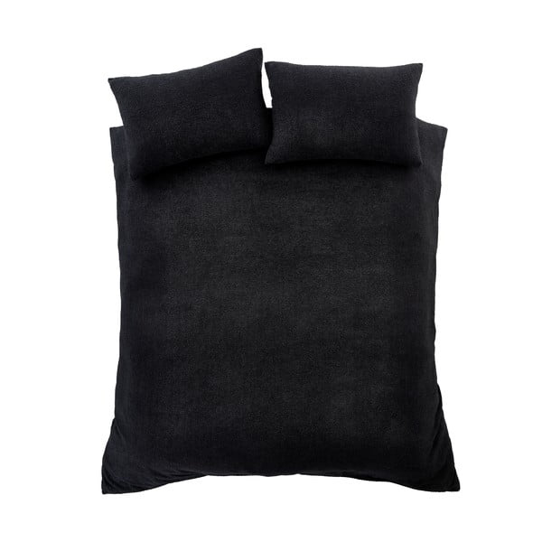 Fekete kétszemélyes-hosszabbított buklé ágyneműhuzat 230x220 cm Cosy Boucle – Catherine Lansfield-image-2