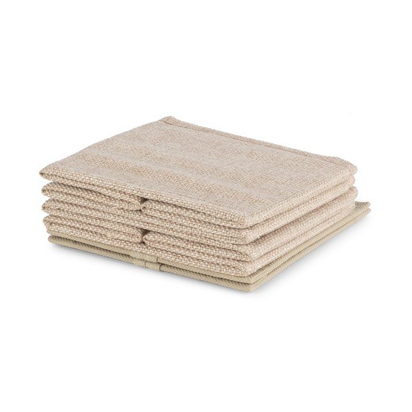 Bézs textil tárolódoboz szett 2 db-os 14x12x12 cm Sandy – Compactor-image-4