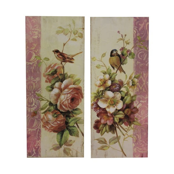 Roses and Birds 2 db kép, 64 x 26 cm - Antic Line