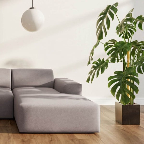 Szürke bársony sarokkanapé (jobb oldali-heverő résszel) Villet – Rodier-image-3