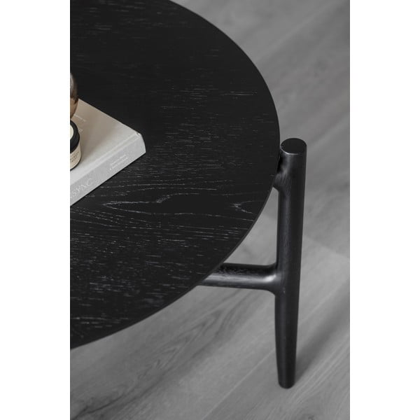 Holton fekete tölgyfa tárolóasztal, ø 80 cm - Rowico-image-3