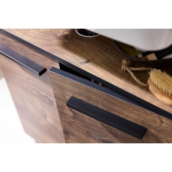 Barna mosdó alatti szekrény tölgyfa dekorral 60x53 cm Set 374 - Pelipal-image-1