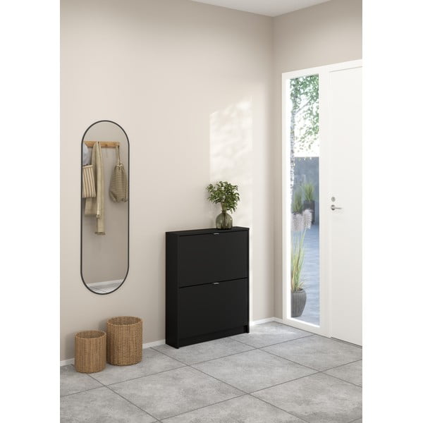 Fekete billenő ajtós cipőtartó Shoes – Tvilum-image-1