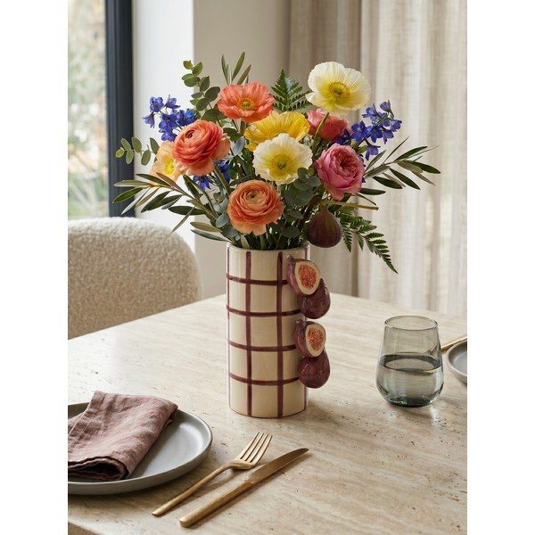 Lila-krémszínű kerámia váza (magasság 21 cm) Havor – Yes Everyday-image-1