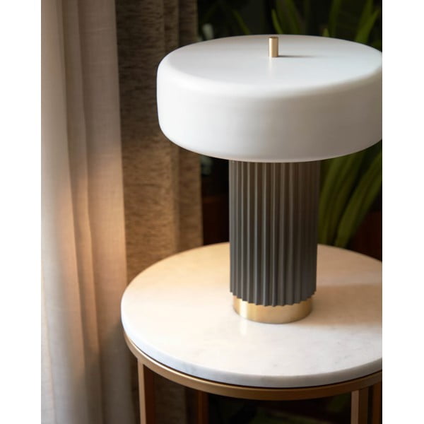 Fehér-zöld asztali lámpa fém búrával (magasság 37,5 cm) Serenella – Kave Home-image-1