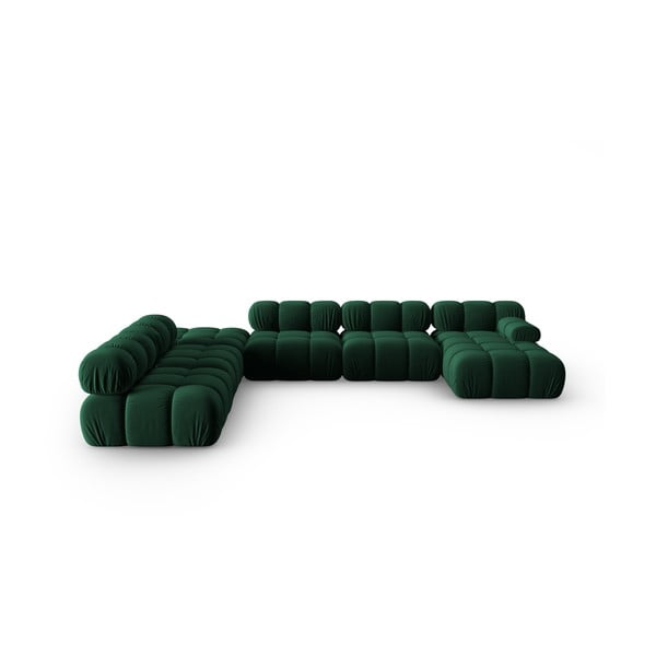 Zöld bársony kanapé 379 cm Bellis – Micadoni Home