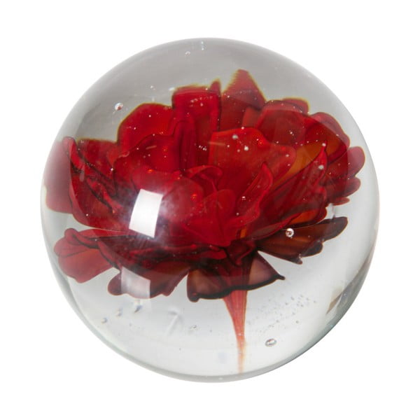 Botanics üveg papírnehezék piros virággal - BePureHome