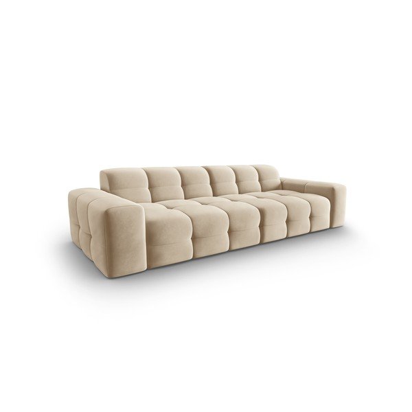 Bézs bársony kanapé 255 cm Kendal – Micadoni Home-image-3