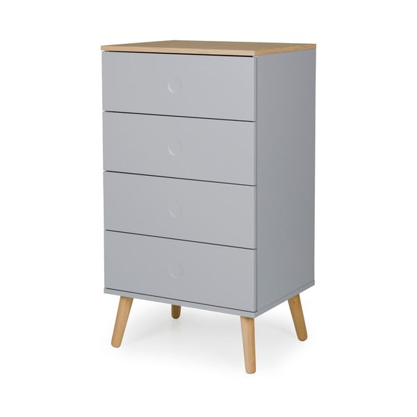 Dot szürke szekrény tölgyfa dekorral, szélesség 55 cm - Tenzo-image-1