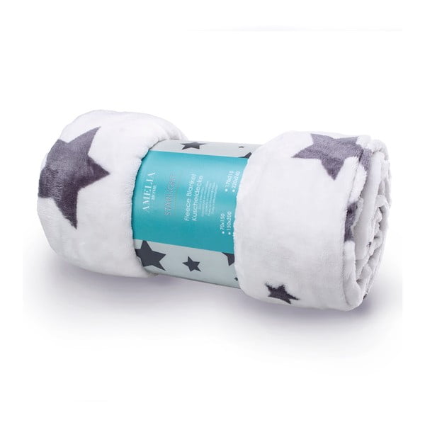Starlight fehér-szürke mikroperkál takaró, 70 x 150 cm - AmeliaHome