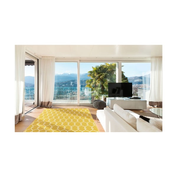 Trellis sárga kültéri szőnyeg, 133 x 190 cm - Floorita-image-3