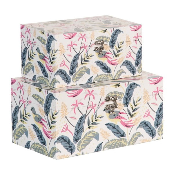 Dekoratív tárolódoboz szett 2 db-os 30x18x15 cm Birds – Ixia