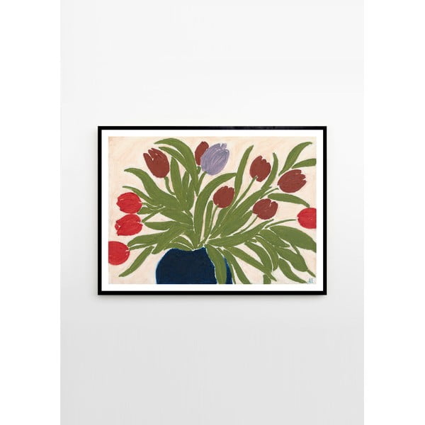 Poszter 70x50 cm Tulips in a Blue Vase – Anine Cecilie Iversen – The Poster Club-image-4
