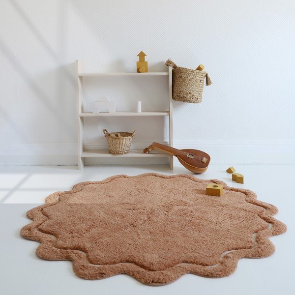 Téglavörös mosható kézi szövésű pamut kerek szőnyeg ø 110 cm Sweet April Toffee – Nattiot-image-1