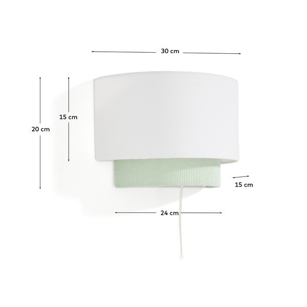 Fehér-türkiz gyerek lámpa textil búrával Bianella – Kave Home-image-4