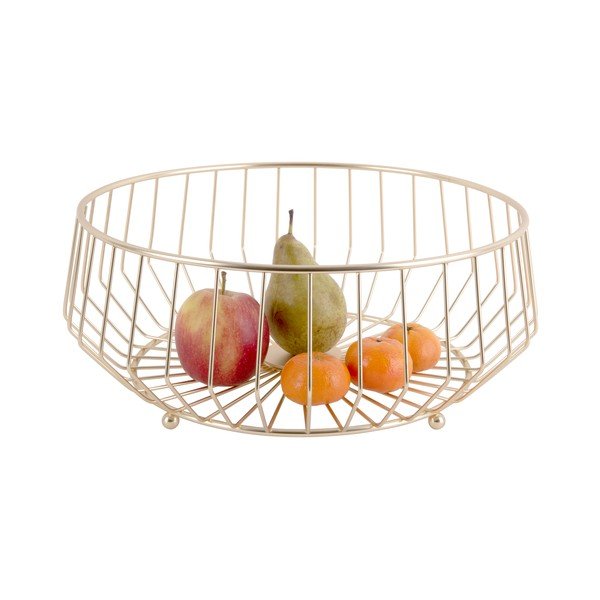 Linea aranyszínű fém gyümölcskosár, ø 34 cm - PT LIVING-image-1