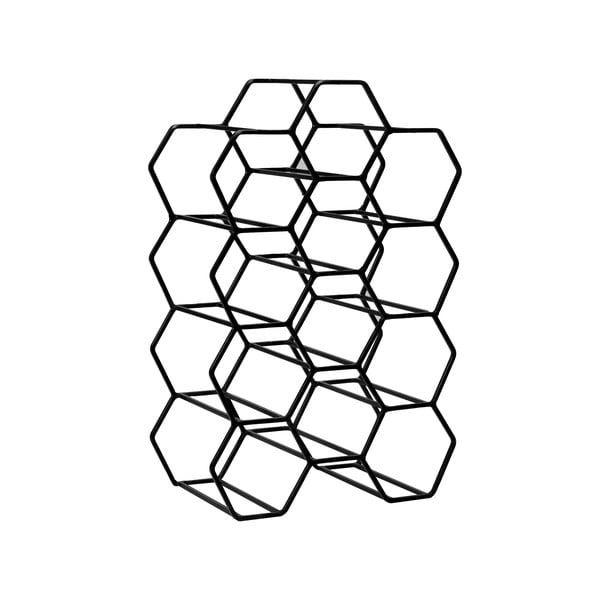Fekete fém bortartó polcos állvány, palackok száma 12 Salbris – Light & Living-image-4