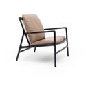 Fekete-bézs bőr fotel Dedo – Gazzda