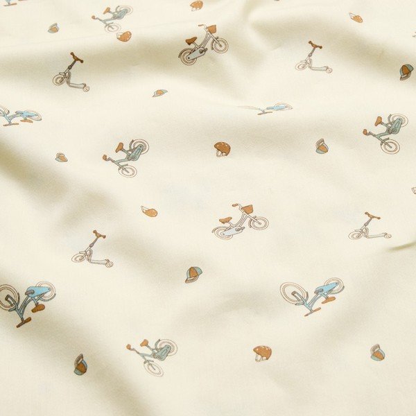 Világossárga egyszemélyes bio pamut gyerek ágyneműhuzat 140x200 cm Bicycles – Cam Cam Copenhagen-image-1