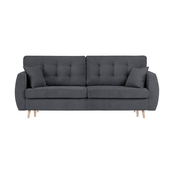 Amsterdam háromszemélyes sötétszürke kinyitható kanapé tárolóval, 231 x 98 x 95 cm - Cosmopolitan design