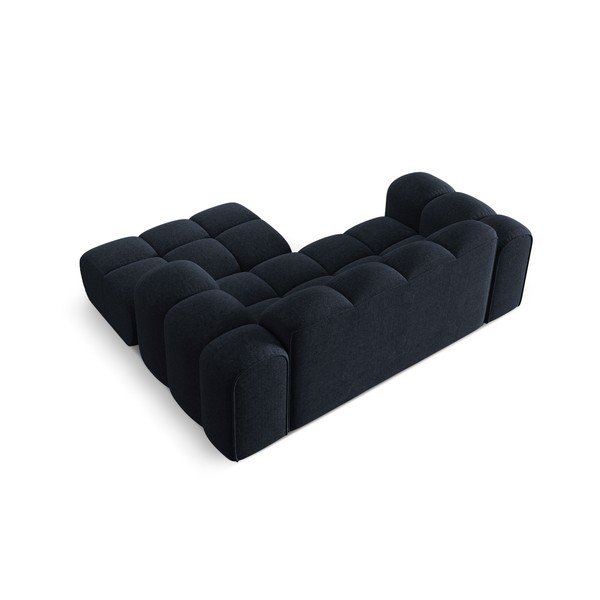 Sötétkék zsenília sarokkanapé (jobb oldali-heverő résszel) Treno – Cosmopolitan Design-image-3