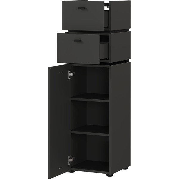 Antracitszürke magas fürdőszoba szekrény 34x117 cm Modesto – Germania-image-2