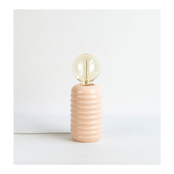 Twist rózsaszín kerámia asztali lámpa, - Velvet Atelier