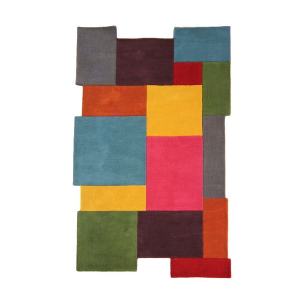 Collage színes gyapjú szőnyeg, 120 x 180 cm - Flair Rugs