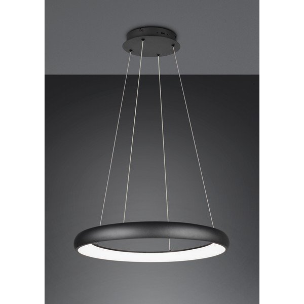 Fekete LED dimmelhető függőlámpa fém búrával ø 75 cm Cardona – Trio-image-2