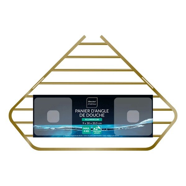Aranyszínű öntapadós fürdőszobai polc Filaire Aluminium – douceur d'intérieur-image-1