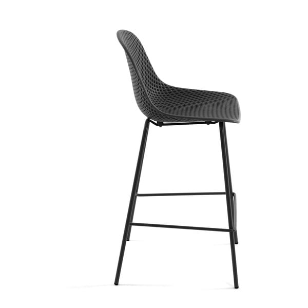 Antracitszürke fém-műanyag kerti bárszék Quinby – Kave Home-image-4