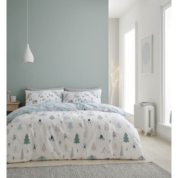 Fehér kétszemélyes pamut ágyneműhuzat 200x200 cm Winter Fun – Bianca-image-1