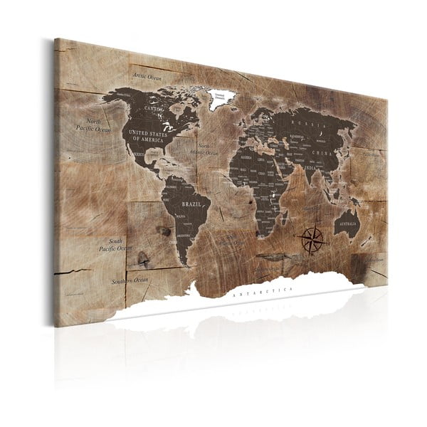 Wooden Mosaic fali világtérkép, 120 x 80 cm - Bimago-image-2