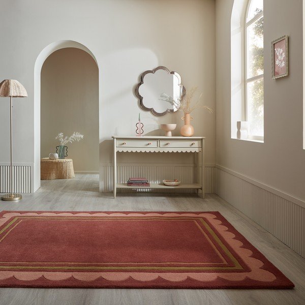 Borvörös kézi szövésű gyapjú szőnyeg 160x230 cm Lois – Flair Rugs-image-1