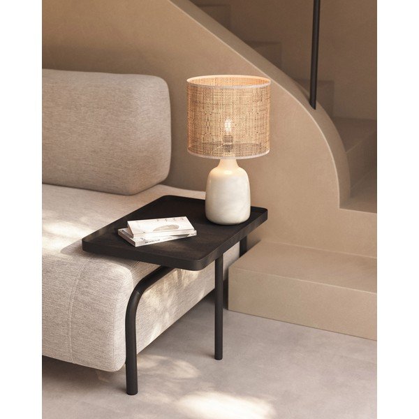 Krémszínű-natúr színű kerámia asztali lámpa (magasság 46 cm) Erna – Kave Home-image-1