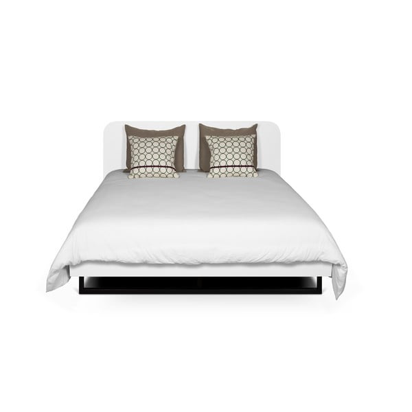 Fehér ágy fekete lábakkal, 180x200 cm Mara - TemaHome