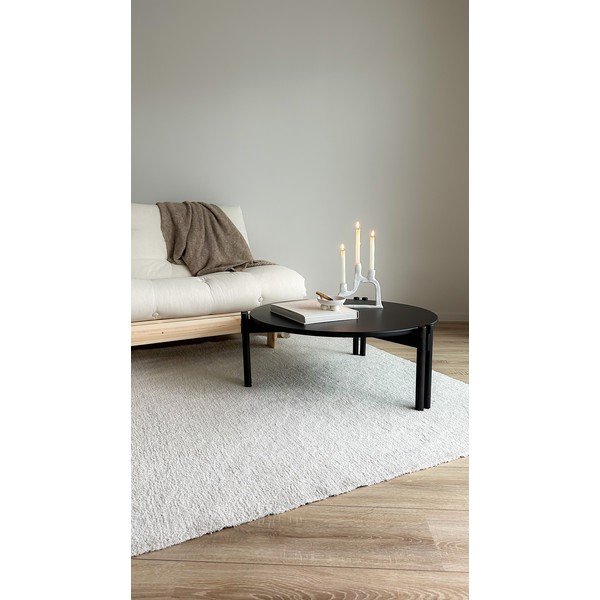 Fekete borovi fenyő kerek dohányzóasztal ø 80 cm Sticks – Karup Design-image-1